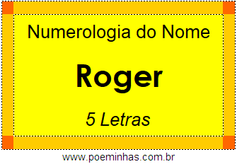 Numerologia do Nome Roger