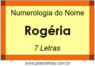 Numerologia do Nome Rogéria
