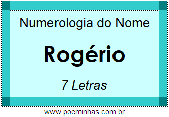 Numerologia do Nome Rogério