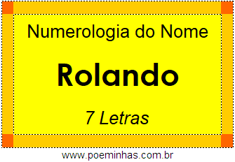 Numerologia do Nome Rolando