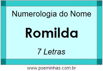 Numerologia do Nome Romilda