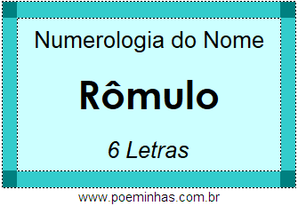 Numerologia do Nome Rômulo