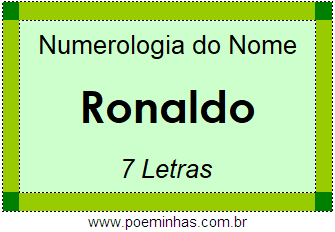 Numerologia do Nome Ronaldo