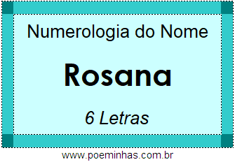 Numerologia do Nome Rosana