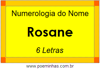 Numerologia do Nome Rosane