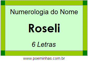 Numerologia do Nome Roseli