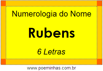 Numerologia do Nome Rubens