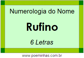 Numerologia do Nome Rufino