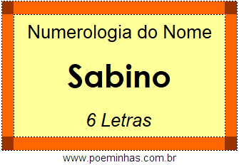 Numerologia do Nome Sabino