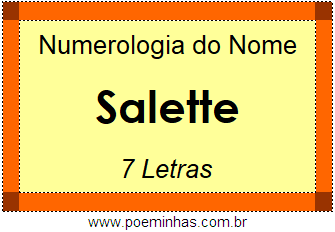 Numerologia do Nome Salette