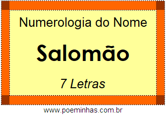 Numerologia do Nome Salomão