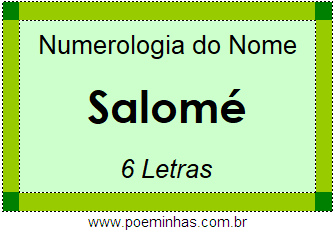 Numerologia do Nome Salomé