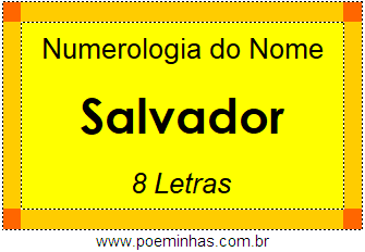 Numerologia do Nome Salvador