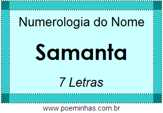 Numerologia do Nome Samanta