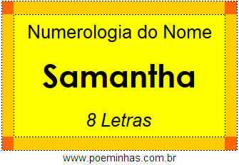 Numerologia do Nome Samantha