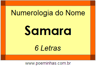 Numerologia do Nome Samara