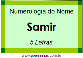 Numerologia do Nome Samir