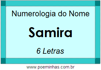 Numerologia do Nome Samira