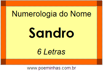 Numerologia do Nome Sandro
