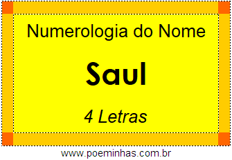 Numerologia do Nome Saul