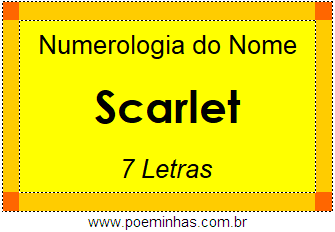 Numerologia do Nome Scarlet