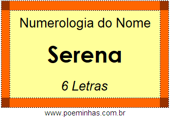 Numerologia do Nome Serena