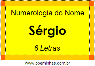 Numerologia do Nome Sérgio