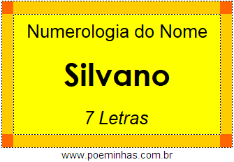 Numerologia do Nome Silvano