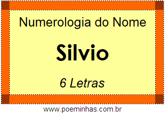 Numerologia do Nome Silvio