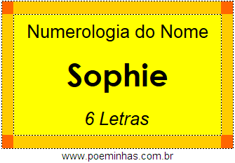 Numerologia do Nome Sophie