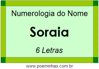 Numerologia do Nome Soraia