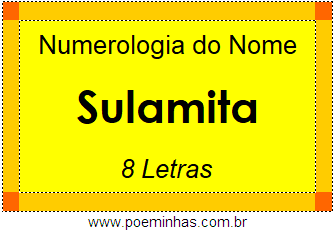 Numerologia do Nome Sulamita
