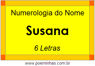 Numerologia do Nome Susana