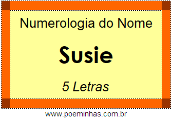 Numerologia do Nome Susie