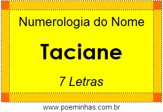 Numerologia do Nome Taciane