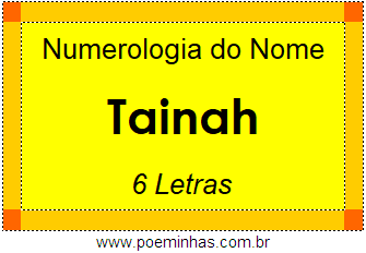 Numerologia do Nome Tainah