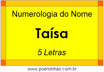 Numerologia do Nome Taísa