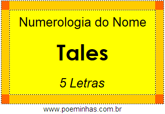 Numerologia do Nome Tales