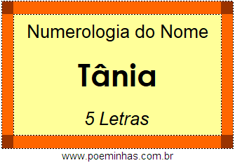 Numerologia do Nome Tânia