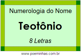 Numerologia do Nome Teotônio
