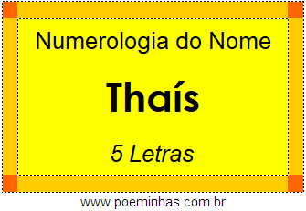 Numerologia do Nome Thaís