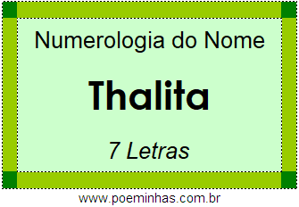 Numerologia do Nome Thalita