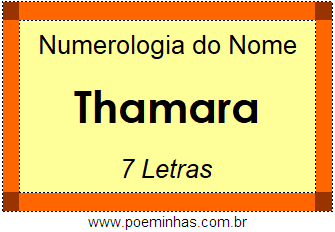 Numerologia do Nome Thamara