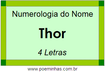 Numerologia do Nome Thor