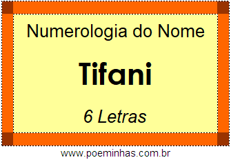 Numerologia do Nome Tifani