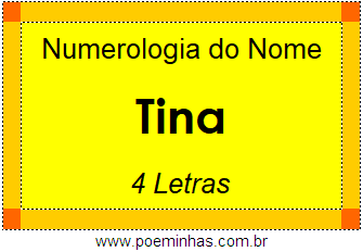 Numerologia do Nome Tina