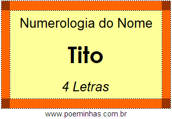 Numerologia do Nome Tito