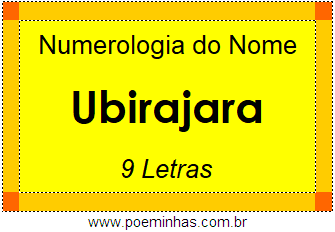 Numerologia do Nome Ubirajara