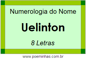 Numerologia do Nome Uelinton