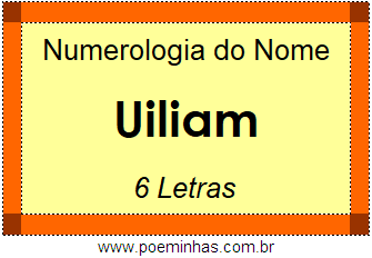 Numerologia do Nome Uiliam